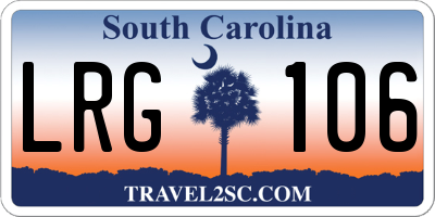 SC license plate LRG106