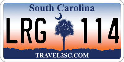 SC license plate LRG114