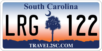 SC license plate LRG122