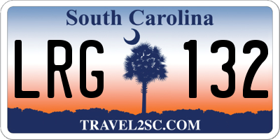 SC license plate LRG132