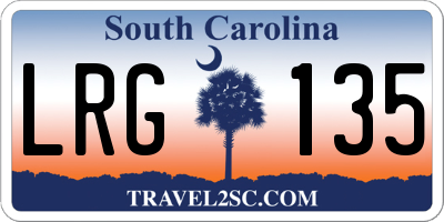 SC license plate LRG135