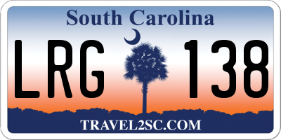 SC license plate LRG138