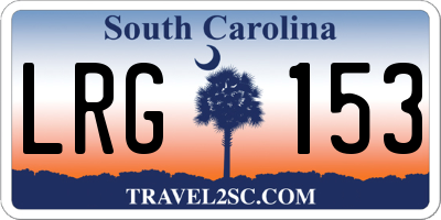 SC license plate LRG153
