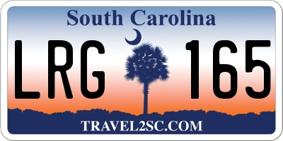 SC license plate LRG165