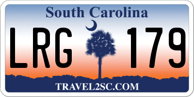 SC license plate LRG179
