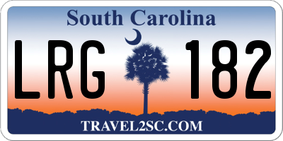 SC license plate LRG182