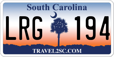SC license plate LRG194