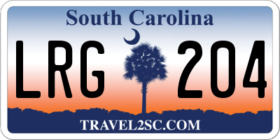 SC license plate LRG204