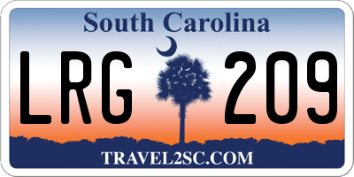 SC license plate LRG209