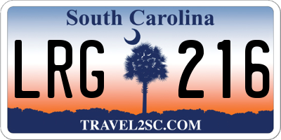 SC license plate LRG216