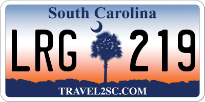 SC license plate LRG219