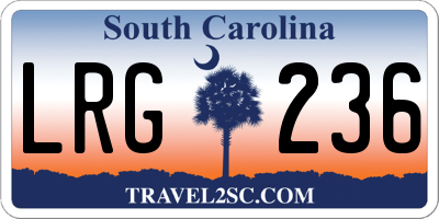 SC license plate LRG236
