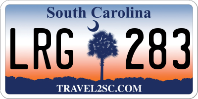 SC license plate LRG283