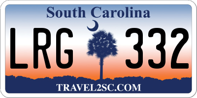 SC license plate LRG332