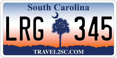 SC license plate LRG345