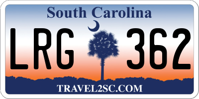 SC license plate LRG362