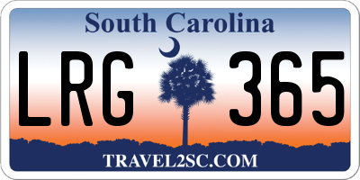 SC license plate LRG365