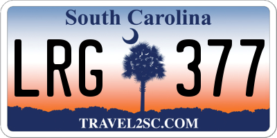 SC license plate LRG377
