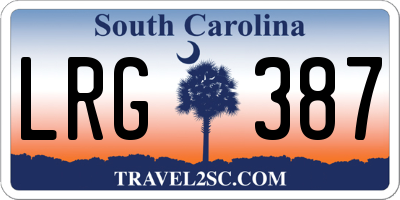 SC license plate LRG387