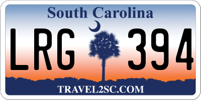 SC license plate LRG394