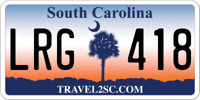 SC license plate LRG418