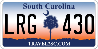 SC license plate LRG430
