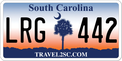 SC license plate LRG442