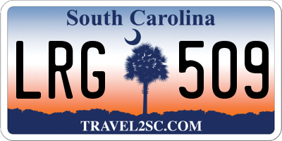 SC license plate LRG509