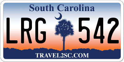 SC license plate LRG542