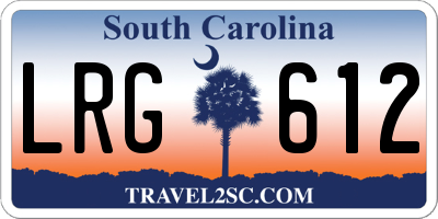 SC license plate LRG612