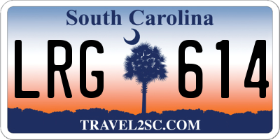 SC license plate LRG614