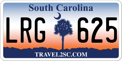 SC license plate LRG625