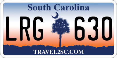 SC license plate LRG630