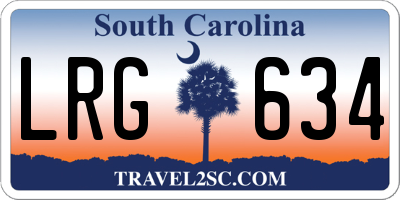 SC license plate LRG634