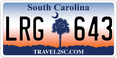 SC license plate LRG643