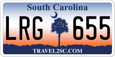 SC license plate LRG655