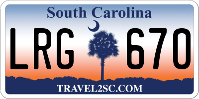 SC license plate LRG670