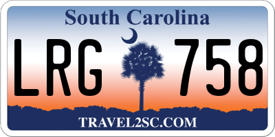 SC license plate LRG758