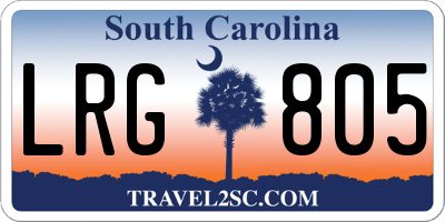 SC license plate LRG805