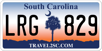 SC license plate LRG829