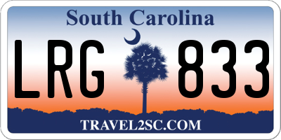 SC license plate LRG833