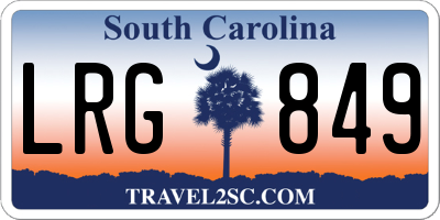 SC license plate LRG849