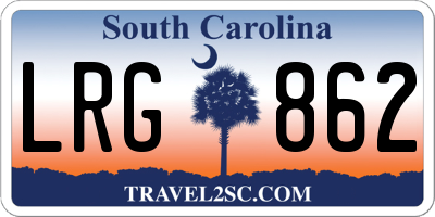SC license plate LRG862