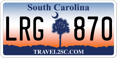 SC license plate LRG870