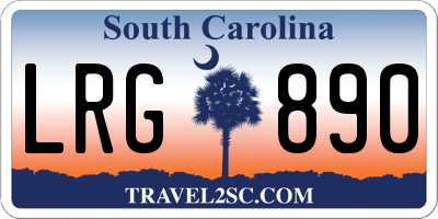 SC license plate LRG890