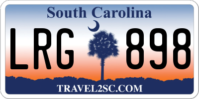 SC license plate LRG898