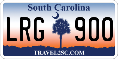 SC license plate LRG900