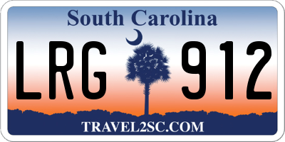 SC license plate LRG912