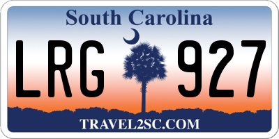 SC license plate LRG927