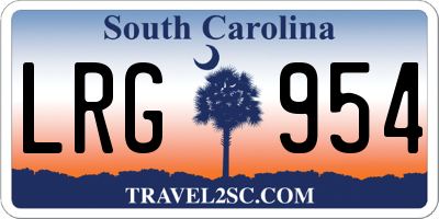SC license plate LRG954